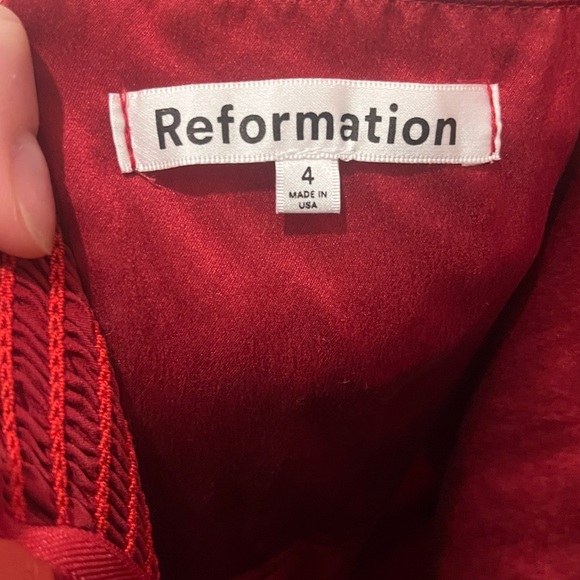 Reformation Solay Silk Dress Sangre - Size 4 - Picture 2 of 6